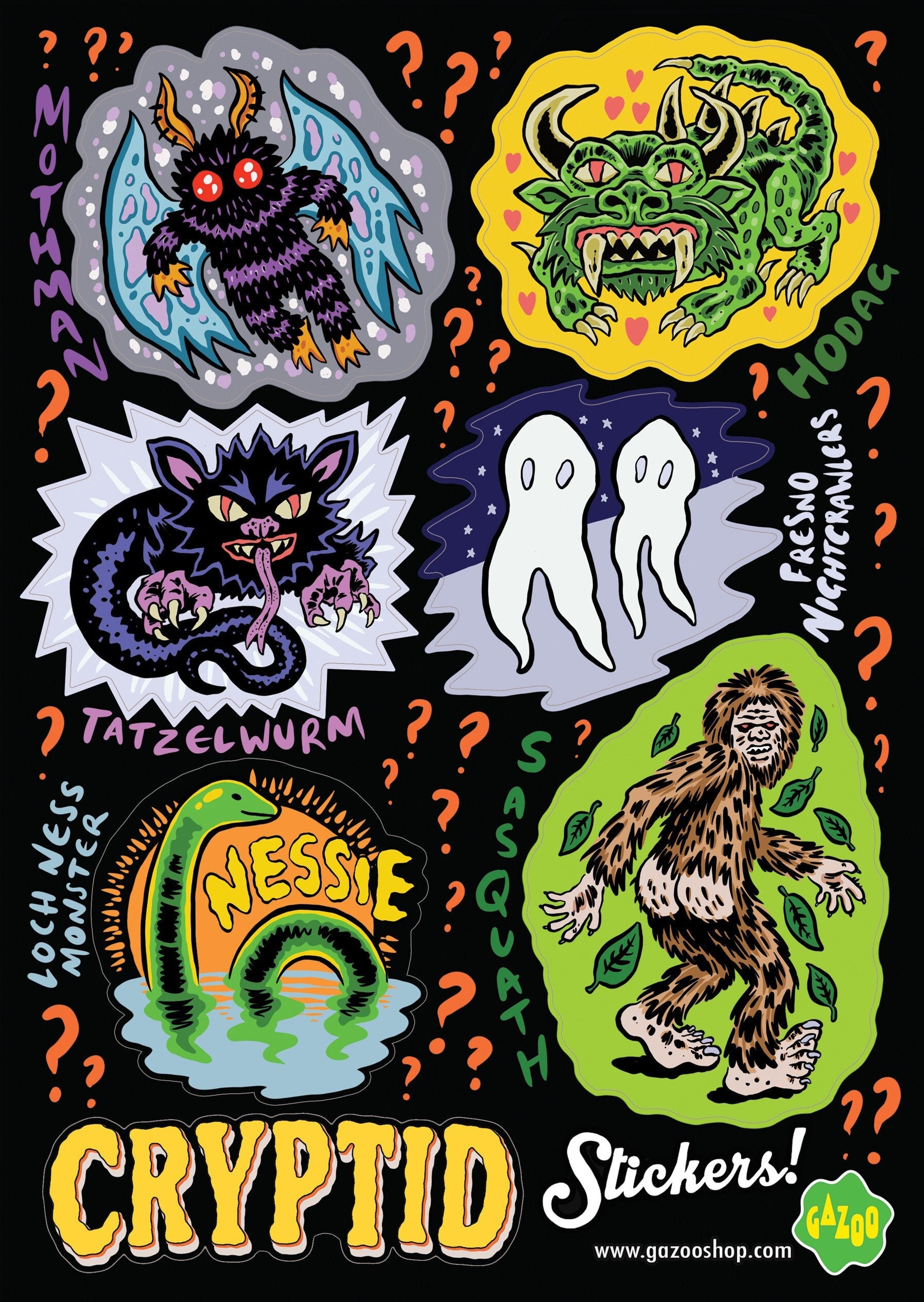 CRYPTIDS Sticker Sheet – GAZOO